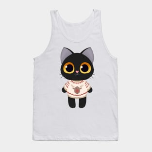 Holiday Black Kitten Tank Top